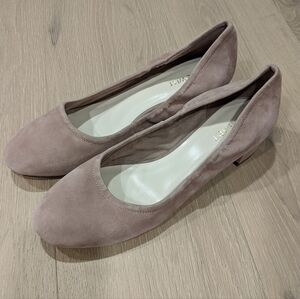 Tan Suede low heels